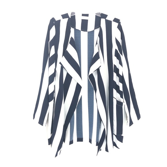 Elodie M Striped Open Front Fly Away Jacket - Picture 1 of 3